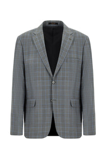 Mavi Relaxed Fit Rahat Kesim Yünlü Ekose Kombinli Takım Elbise