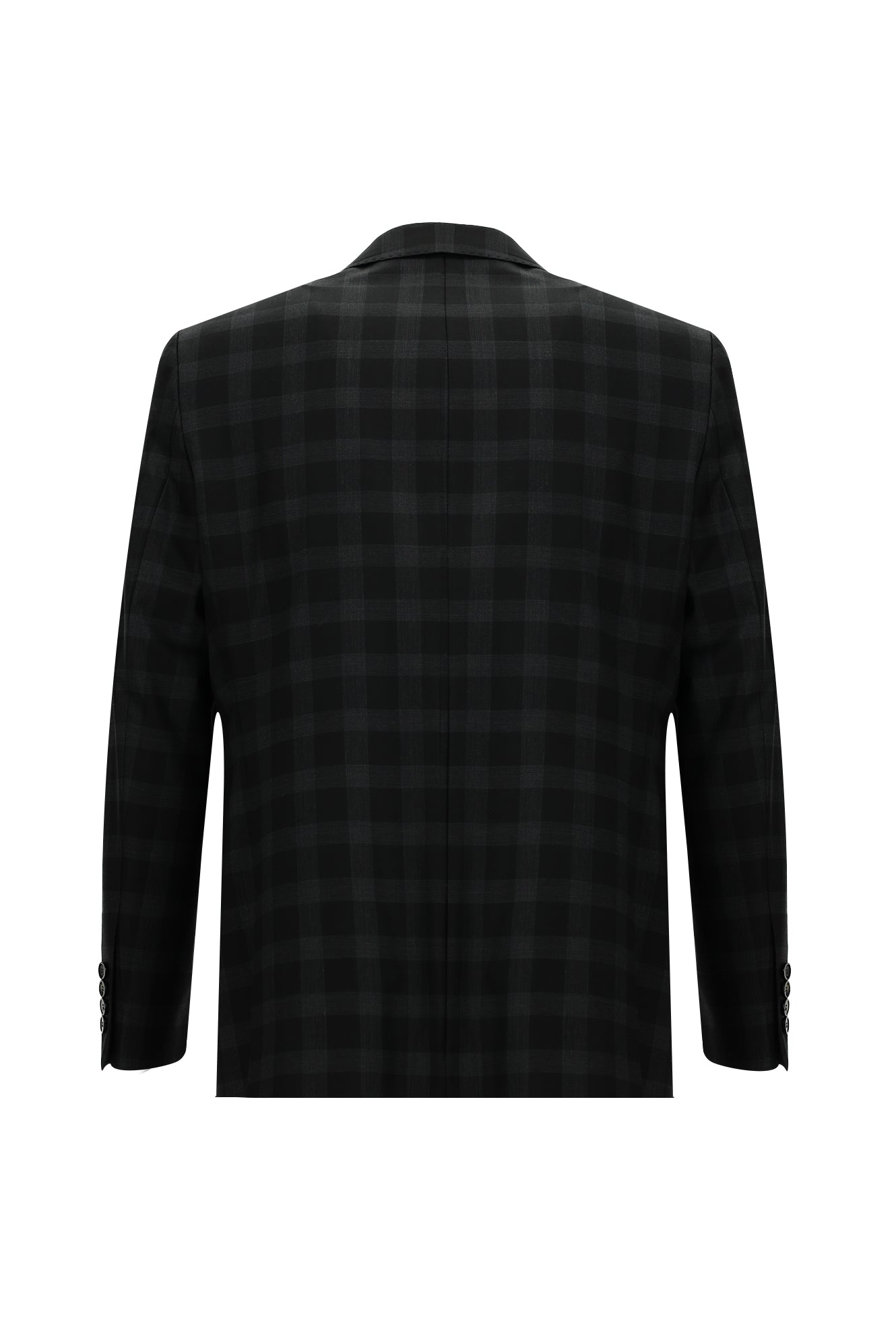 Siyah Regular Fit Yünlü Kombinli Yelekli Takım Elbise