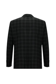 Siyah Regular Fit Yünlü Kombinli Yelekli Takım Elbise