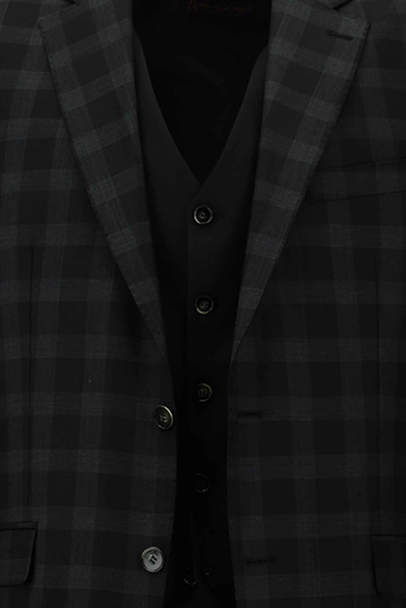 Siyah Regular Fit Yünlü Kombinli Yelekli Takım Elbise