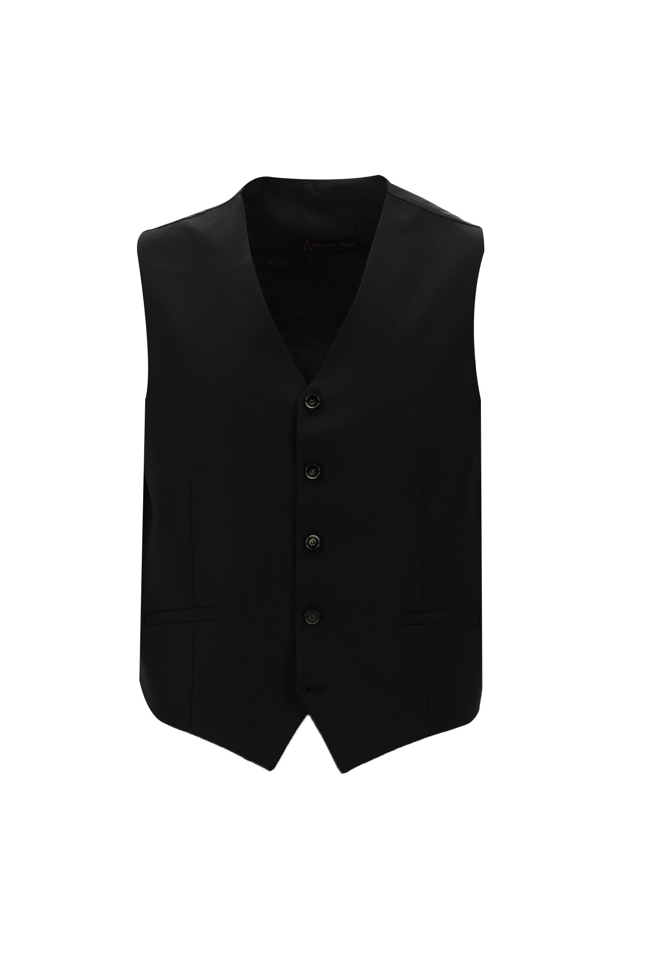 Siyah Regular Fit Yünlü Kombinli Yelekli Takım Elbise