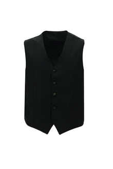 Siyah Regular Fit Yünlü Kombinli Yelekli Takım Elbise