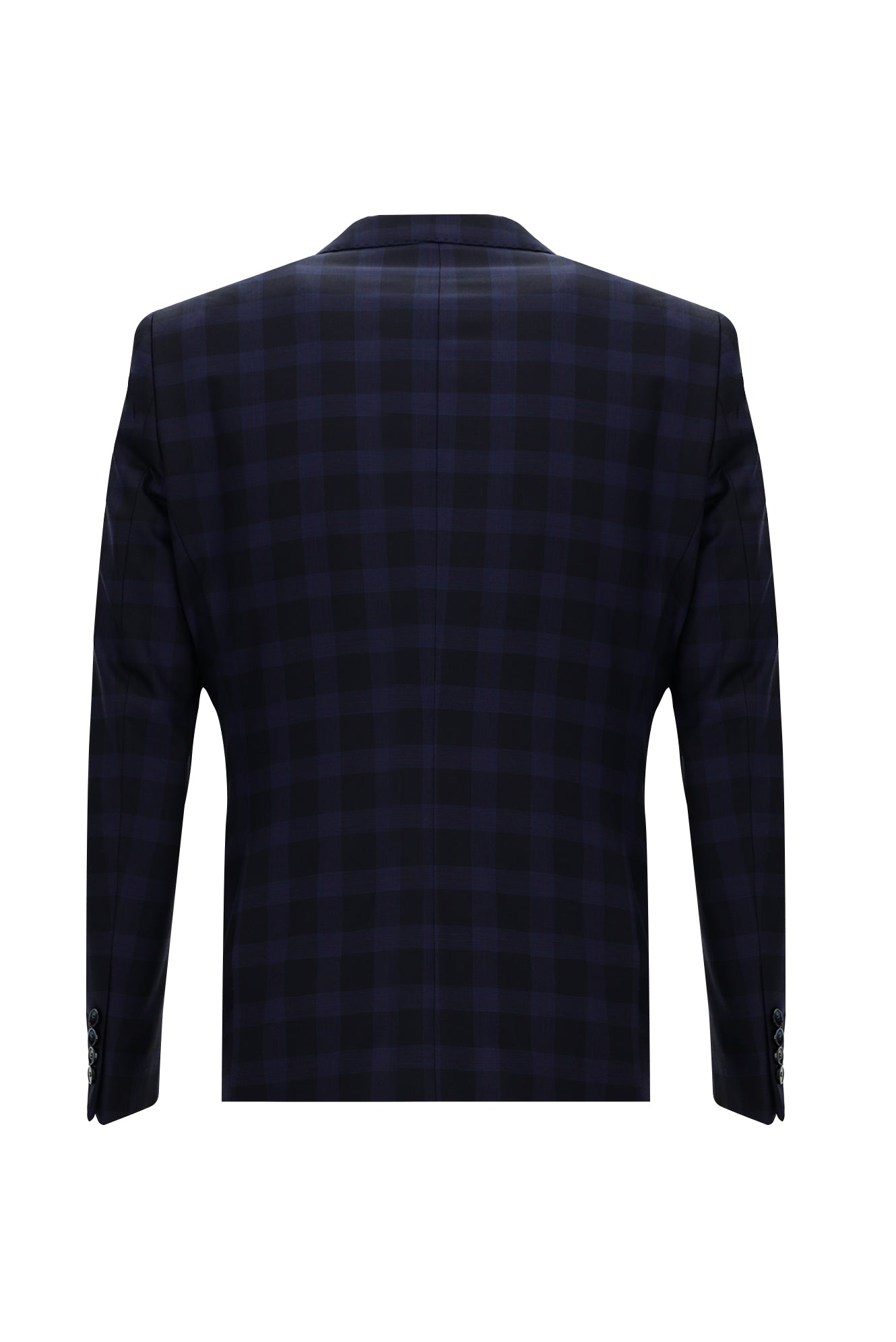 Koyu Lacivert Relaxed Fit Rahat Kesim Yünlü Kombinli Yelekli Takım Elbise