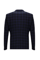 Koyu Lacivert Relaxed Fit Rahat Kesim Yünlü Kombinli Yelekli Takım Elbise