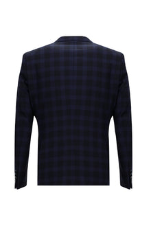 Koyu Lacivert Relaxed Fit Rahat Kesim Yünlü Kombinli Yelekli Takım Elbise