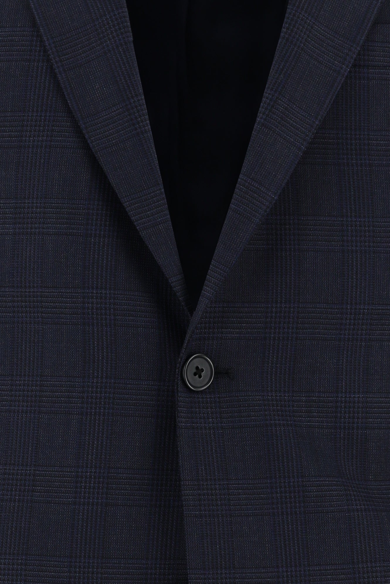 Koyu Lacivert Yünlü Klasik Ekose Guabello Takım Elbise