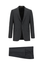 Orta Antrasit Regular Fit Yünlü Klasik Ekose Guabello Takım Elbise