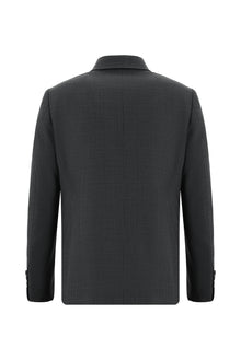 Orta Antrasit Regular Fit Yünlü Klasik Ekose Guabello Takım Elbise