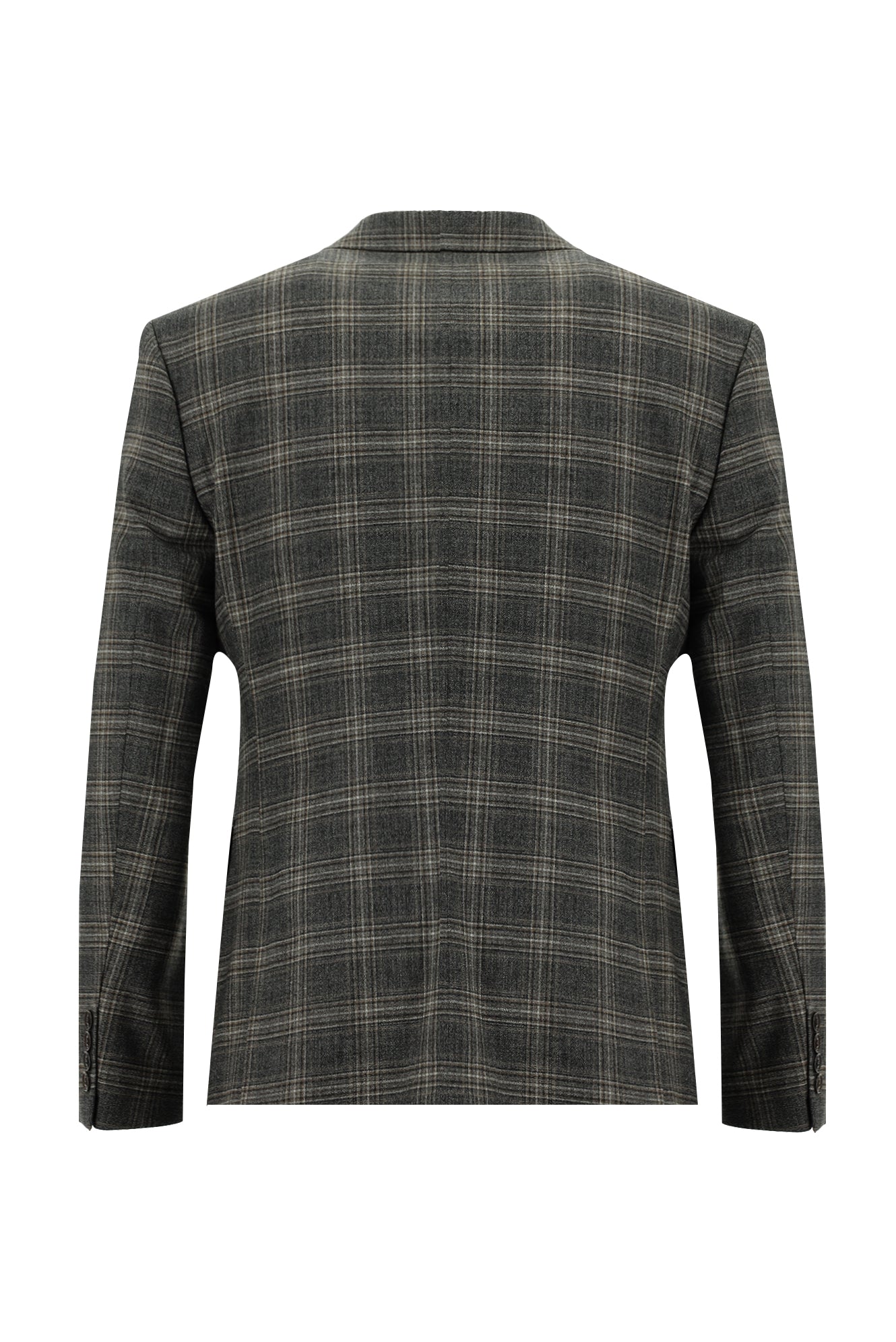 Orta Antrasit Slim Fit Dar Kesim Yünlü Kombinli Yelekli Takım Elbise