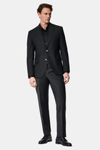 Siyah 4 Drop Relaxed Fit Rahat Kesim Yünlü Blazer Ceket-Abdullah Ki??l?