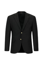 Siyah 6 Drop Regular Fit Standart Kesim Yünlü Blazer Ceket-Abdullah Ki??l?