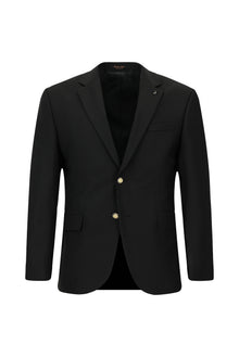 Siyah 6 Drop Regular Fit Standart Kesim Yünlü Blazer Ceket-Abdullah Ki??l?