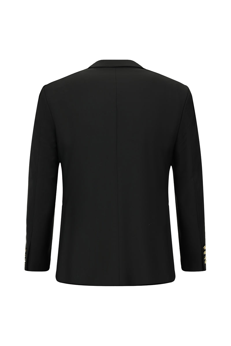 Siyah 6 Drop Regular Fit Standart Kesim Yünlü Blazer Ceket