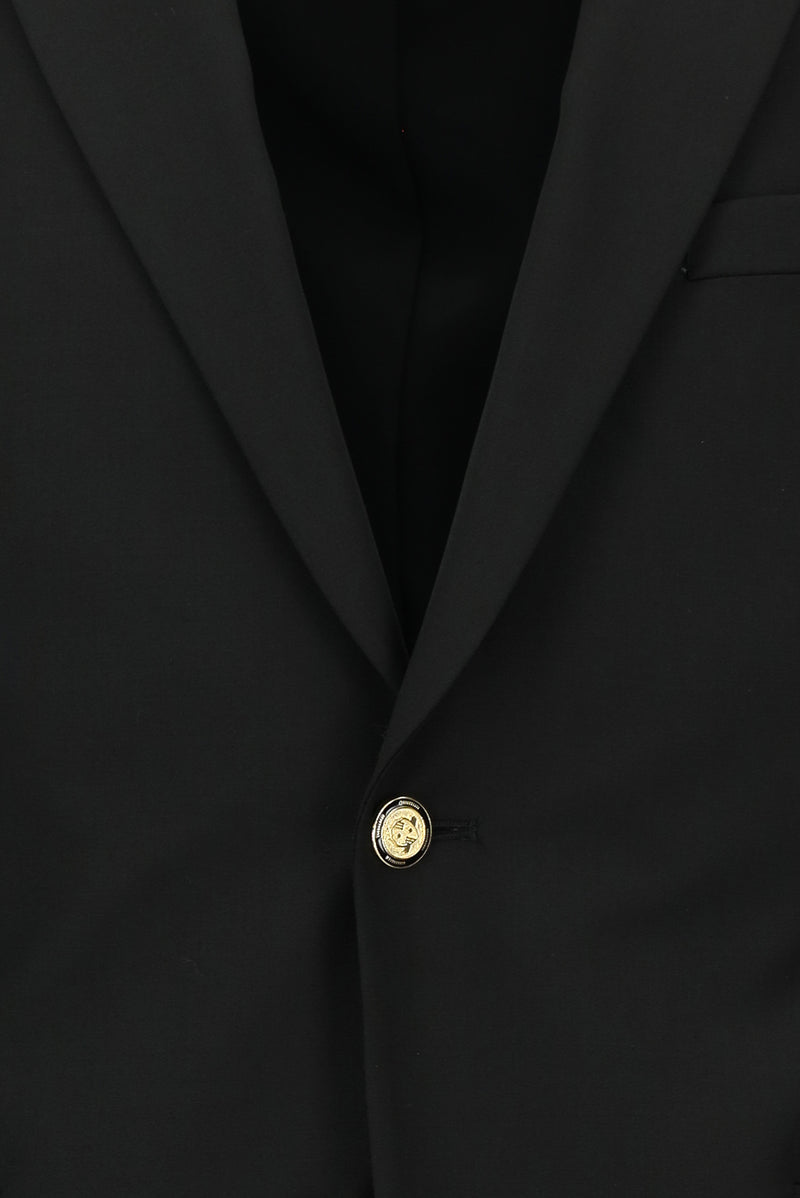 Siyah 6 Drop Regular Fit Standart Kesim Yünlü Blazer Ceket