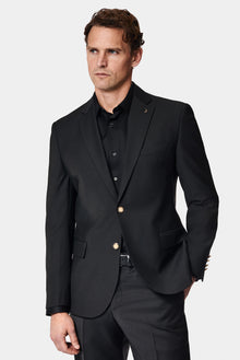 Siyah 7 Drop Slim Fit Dar Kesim Yünlü Blazer Ceket-Abdullah Ki??l?