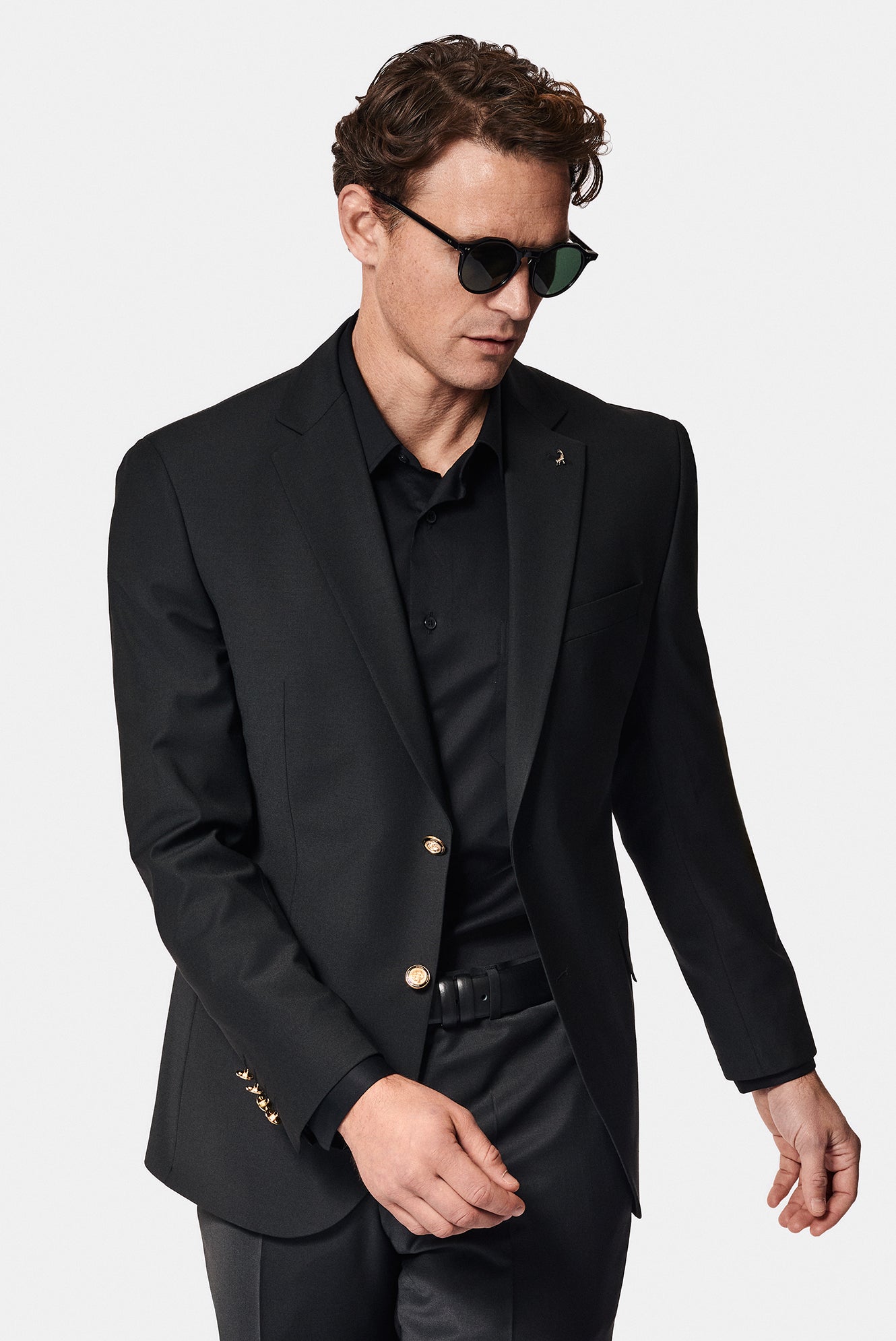 Siyah 6 Drop Regular Fit Standart Kesim Yünlü Blazer Ceket-Abdullah Ki??l?