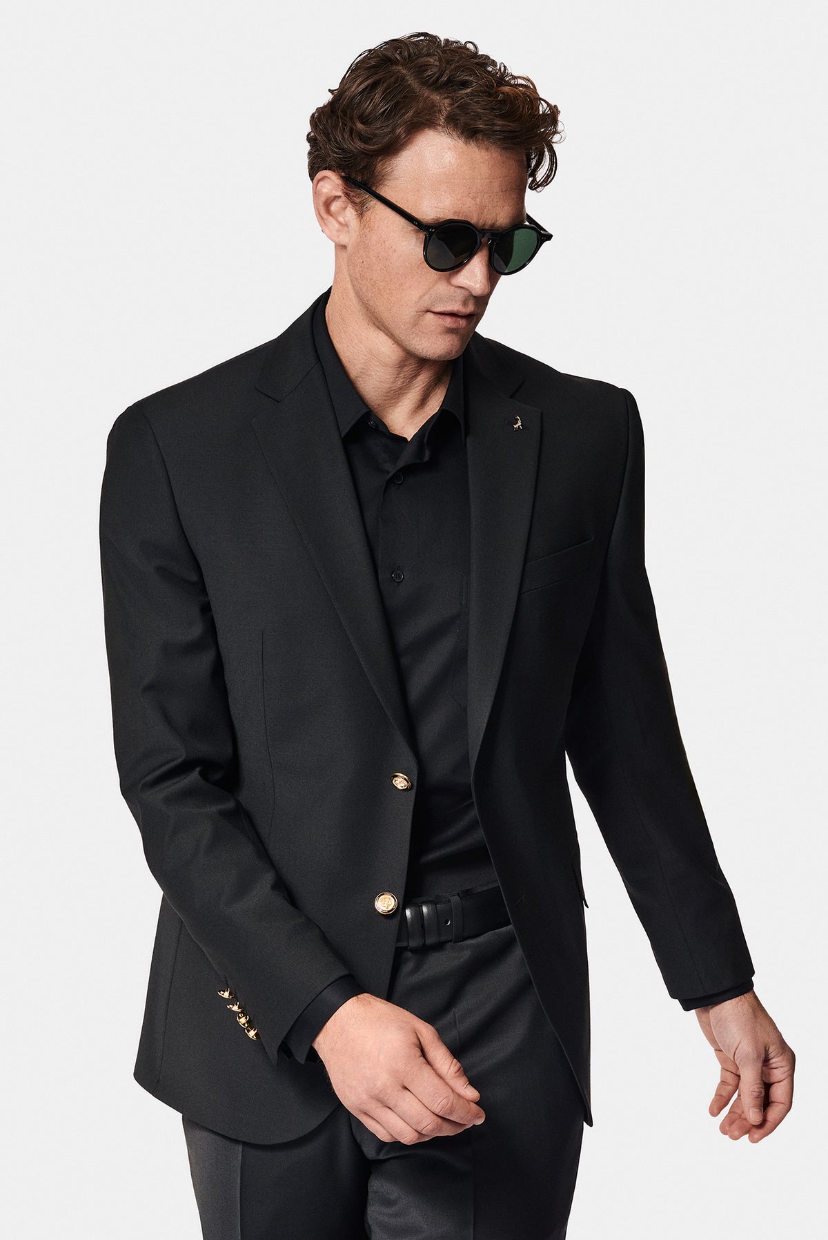 Siyah 4 Drop Relaxed Fit Rahat Kesim Yünlü Blazer Ceket