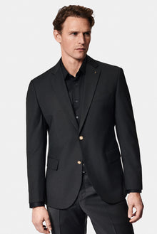 Siyah 4 Drop Relaxed Fit Rahat Kesim Yünlü Blazer Ceket-Abdullah Ki??l?