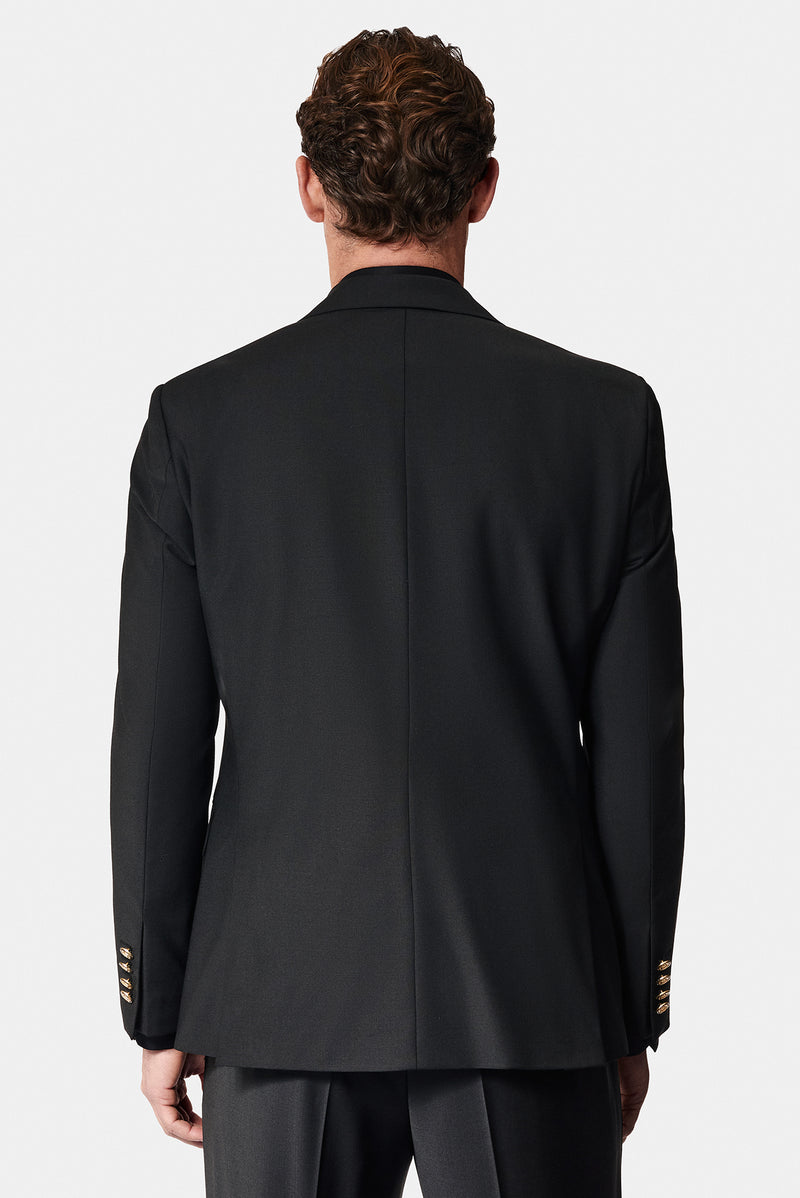 Siyah 4 Drop Relaxed Fit Rahat Kesim Yünlü Blazer Ceket