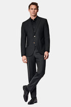 Siyah 6 Drop Regular Fit Standart Kesim Yünlü Blazer Ceket-Abdullah Ki??l?