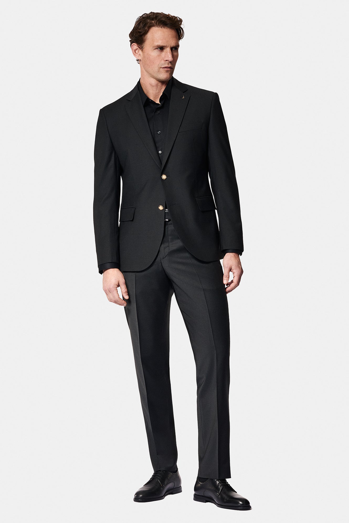 Siyah 7 Drop Slim Fit Dar Kesim Yünlü Blazer Ceket-Abdullah Ki??l?