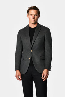 Koyu Füme 6 Drop Regular Fit Mono Yaka Düz Yün Klasik Ceket