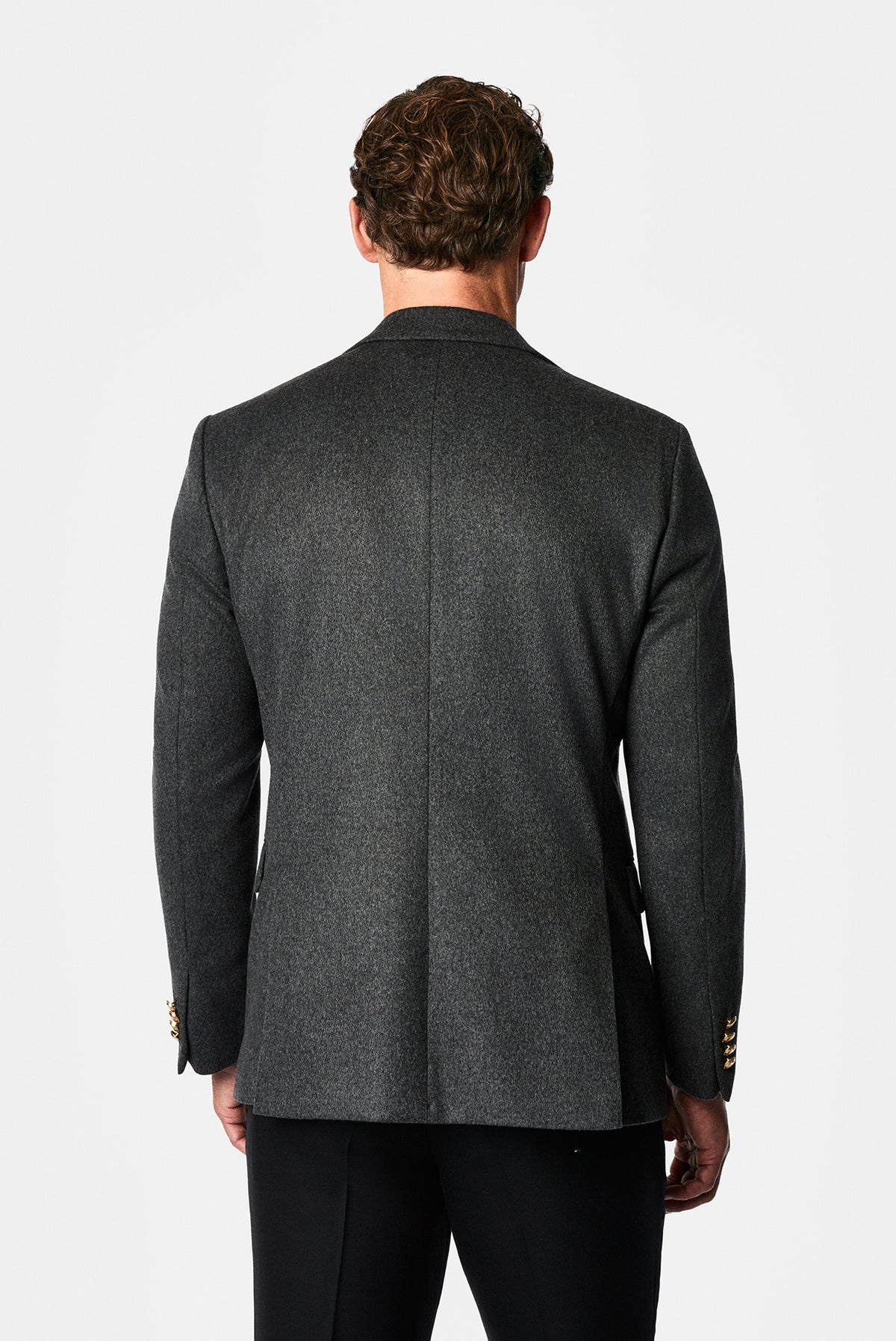 Koyu Füme 6 Drop Regular Fit Mono Yaka Düz Yün Klasik Ceket