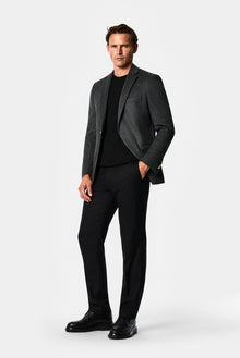 Koyu Füme 6 Drop Regular Fit Mono Yaka Düz Yün Klasik Ceket