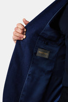 Açık Lacivert 6 Drop Regular Fit Standart Kesim %100 Yün Mono Yaka Blazer Ceket