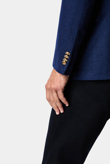 Açık Lacivert 6 Drop Regular Fit Standart Kesim %100 Yün Mono Yaka Blazer Ceket
