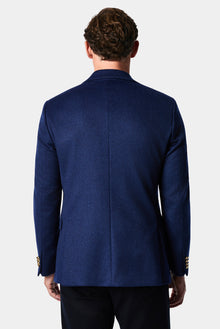 Açık Lacivert 6 Drop Regular Fit Standart Kesim %100 Yün Mono Yaka Blazer Ceket