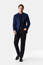 Açık Lacivert 6 Drop Regular Fit Standart Kesim %100 Yün Mono Yaka Blazer Ceket