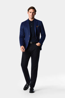 Açık Lacivert 6 Drop Regular Fit Standart Kesim %100 Yün Mono Yaka Blazer Ceket