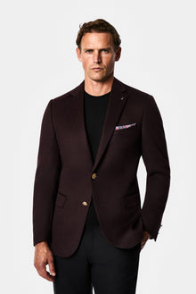 Koyu Bordo 6 Drop Regular Fit Mono Yaka Düz Yün Klasik Ceket