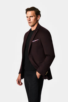 Koyu Bordo 6 Drop Regular Fit Mono Yaka Düz Yün Klasik Ceket