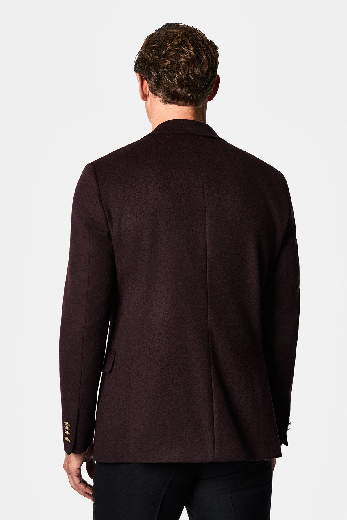 Koyu Bordo 6 Drop Regular Fit Mono Yaka Düz Yün Klasik Ceket
