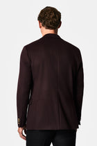 Koyu Bordo 6 Drop Regular Fit Mono Yaka Düz Yün Klasik Ceket