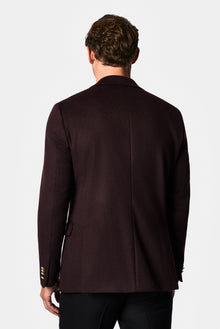 Koyu Bordo 6 Drop Regular Fit Mono Yaka Düz Yün Klasik Ceket
