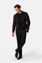 Koyu Bordo 6 Drop Regular Fit Mono Yaka Düz Yün Klasik Ceket
