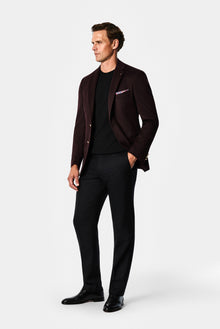 Koyu Bordo 6 Drop Regular Fit Mono Yaka Düz Yün Klasik Ceket