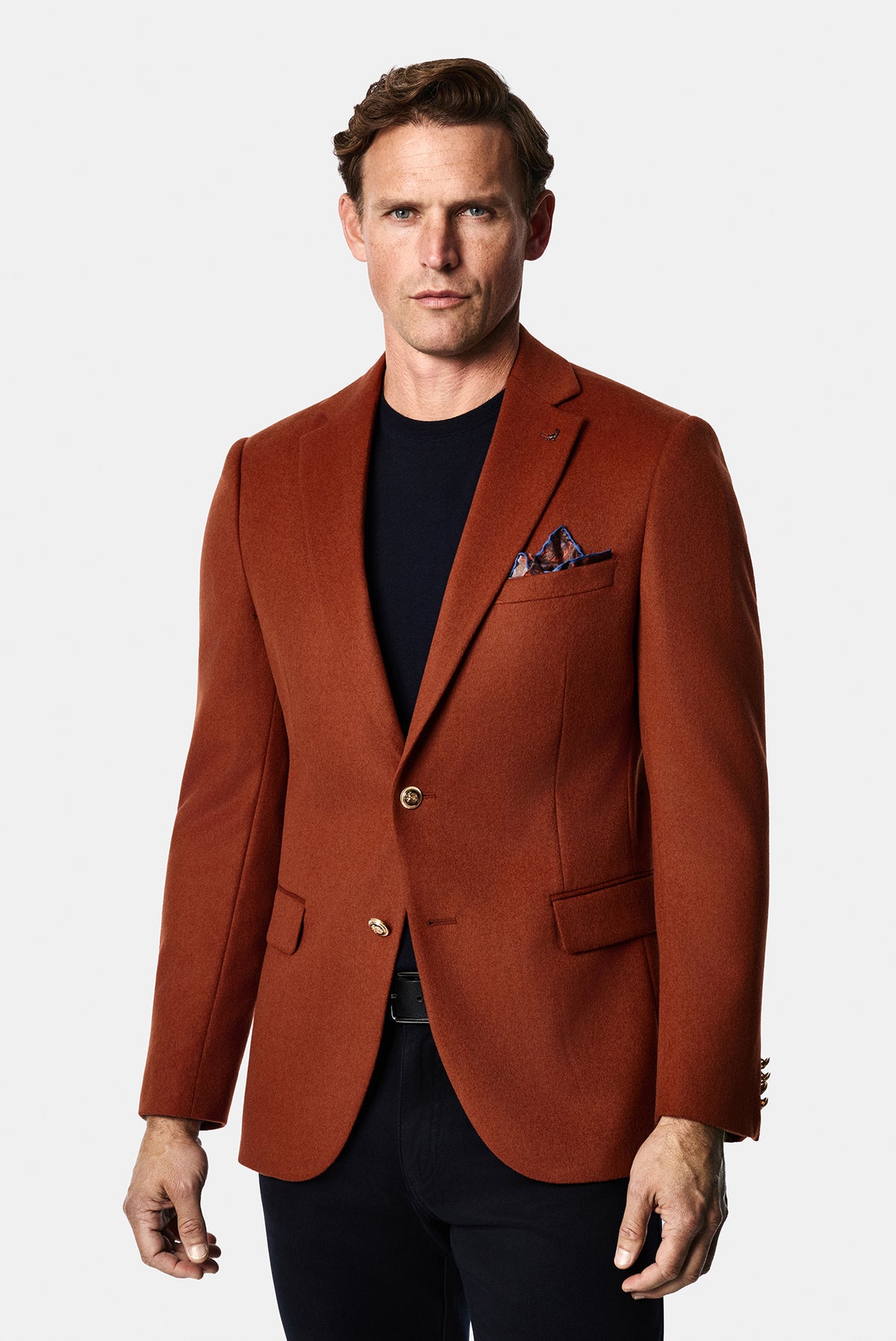 Kiremit 6 Drop Regular Fit Standart Kesim %100 Yün Mono Yaka Blazer Ceket