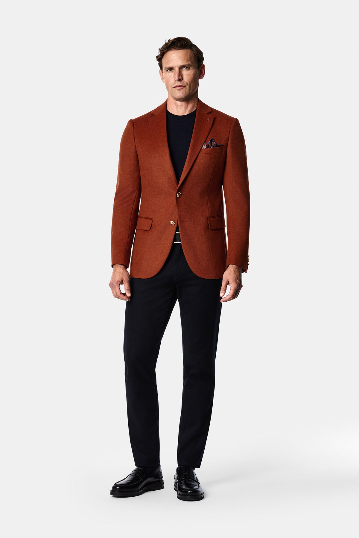Kiremit 6 Drop Regular Fit Standart Kesim %100 Yün Mono Yaka Blazer Ceket