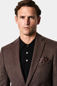 Koyu Vizon 6 Drop Regular Fit Standart Kesim %100 Yün Mono Yaka Blazer Ceket