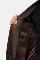 Koyu Vizon 6 Drop Regular Fit Standart Kesim %100 Yün Mono Yaka Blazer Ceket