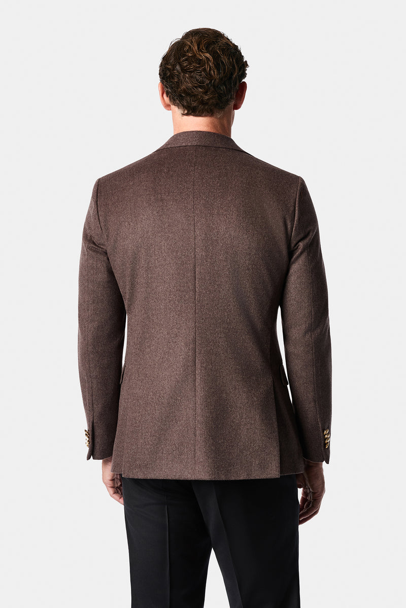 Koyu Vizon 6 Drop Regular Fit Standart Kesim %100 Yün Mono Yaka Blazer Ceket