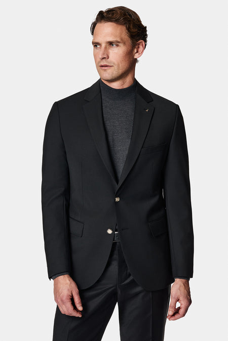 Siyah 7 Drop Slim Fit Dar Kesim Yünlü Blazer Ceket-Abdullah Ki??l?