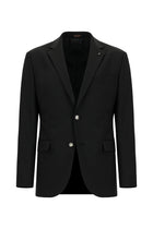 Siyah Regular Fit Yünlü Blazer Ceket