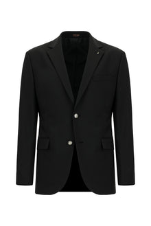Siyah 4 Drop Relaxed Fit Rahat Kesim Yünlü Blazer Ceket-Abdullah Ki??l?