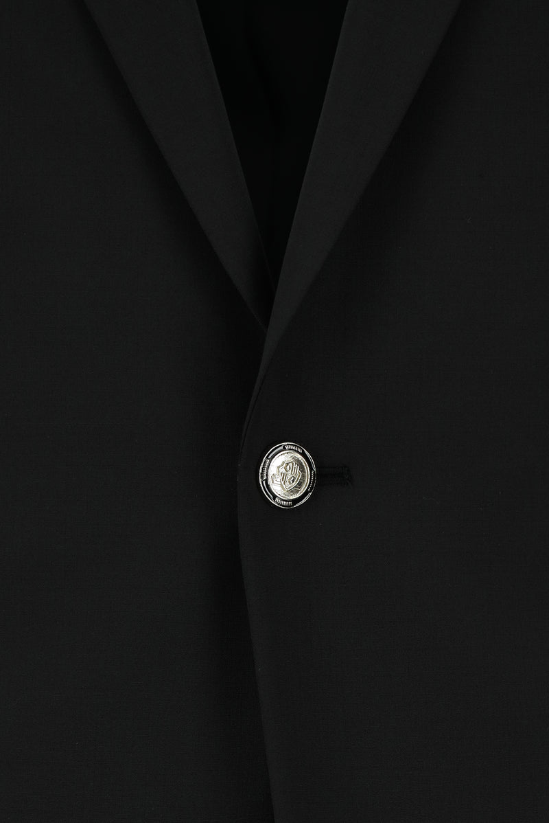 Siyah 7 Drop Slim Fit Dar Kesim Yünlü Blazer Ceket