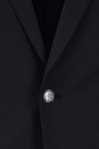 Koyu Lacivert 4 Drop Relaxed Fit Rahat Kesim Yünlü Blazer Ceket-Abdullah Ki??l?